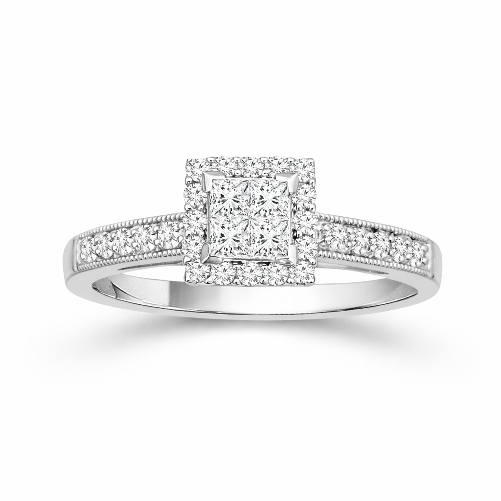 Two Hearts® Devoted Spark Princess Diamond Engagement Ring