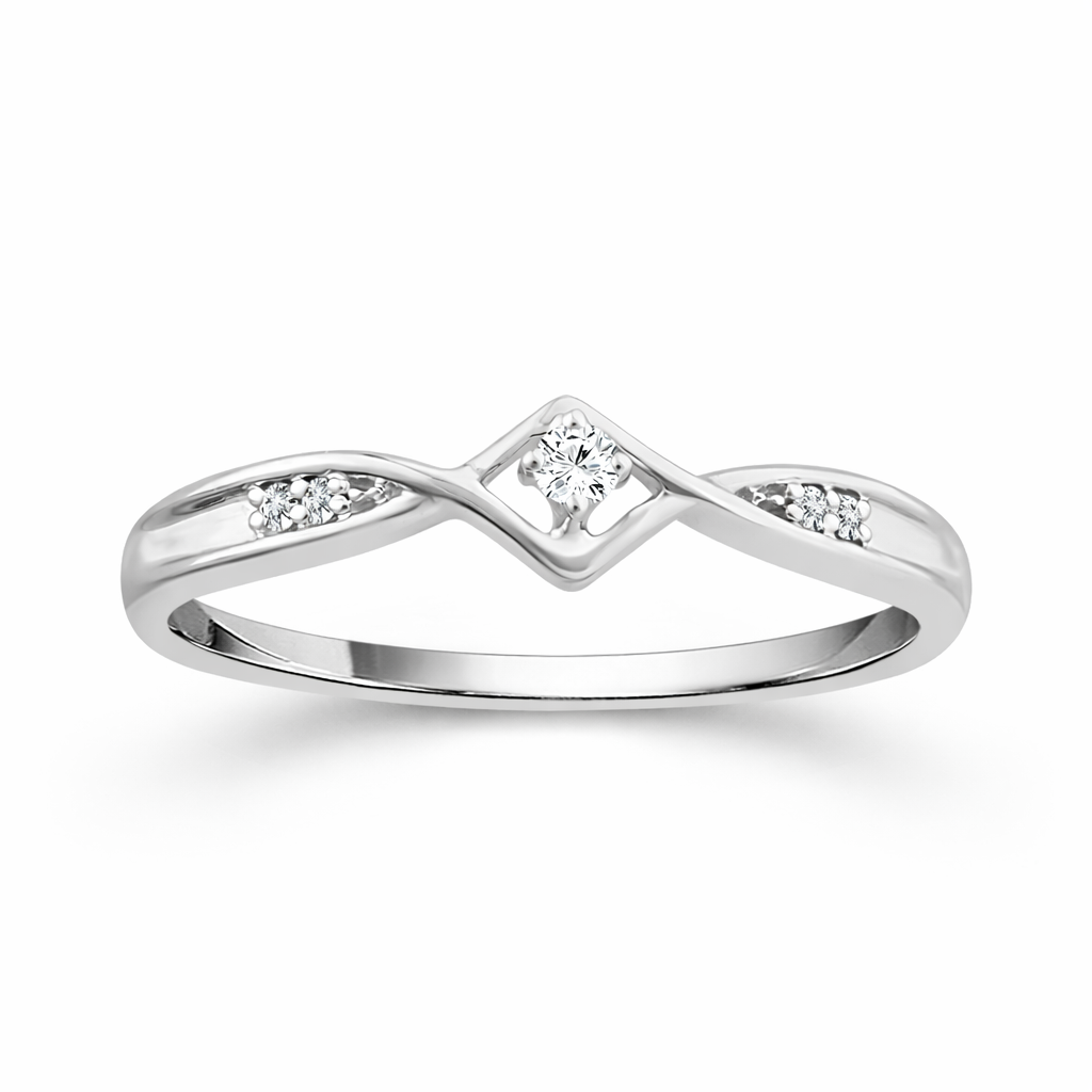 Radiant Round Spiral Promise Ring