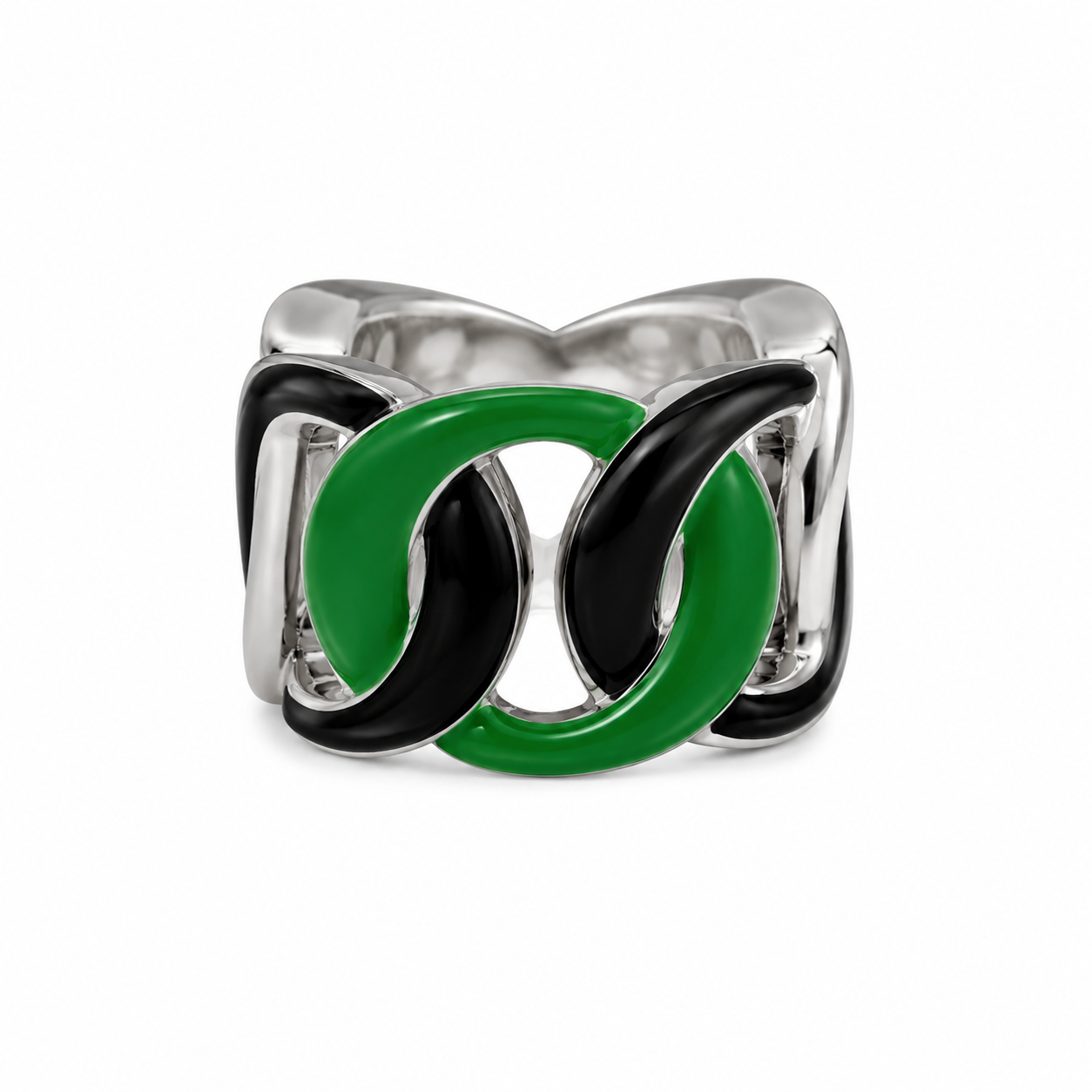 Oregon Ducks® Green & Black "O" Link Ring