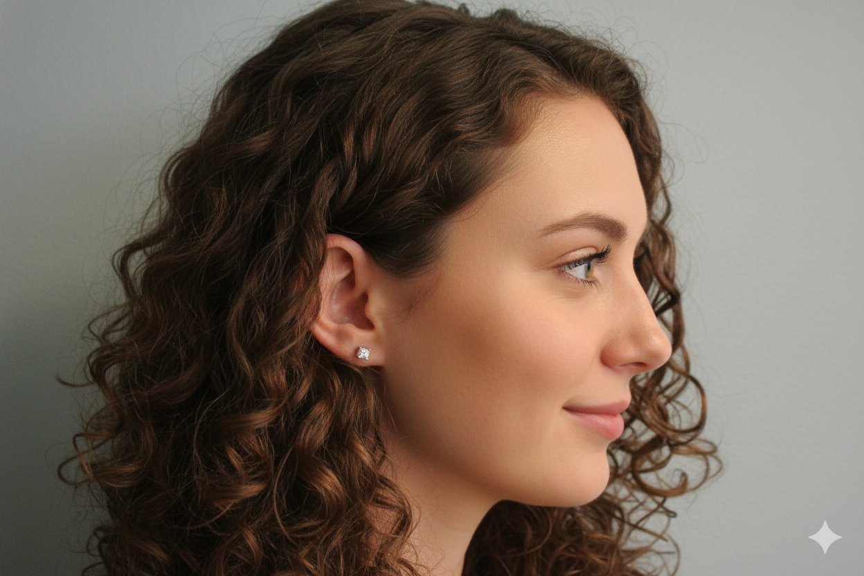 Refined Glow Princess Cut Diamond Stud Earrings