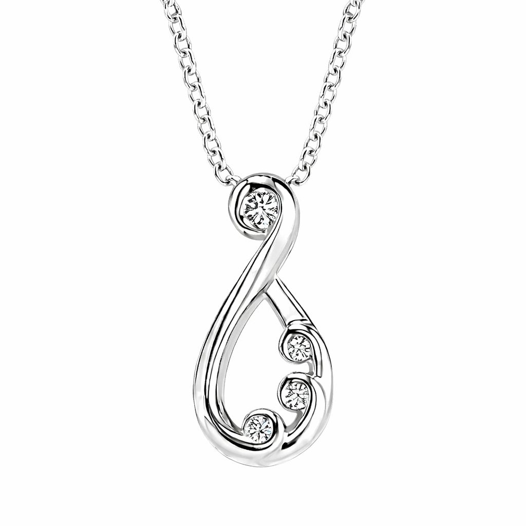 Silver Swirl Diamond Pendant