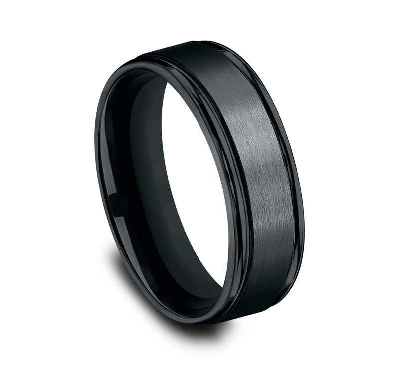 Benchmark® Satin Finish Black Cobalt Men's Band