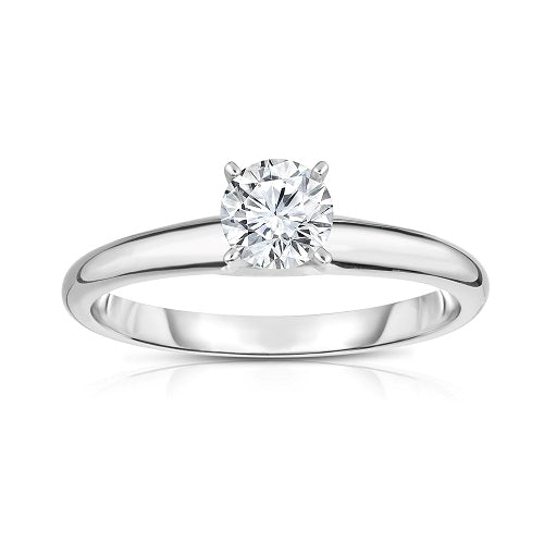White Gold Round "Fine" Diamond Solitaire
