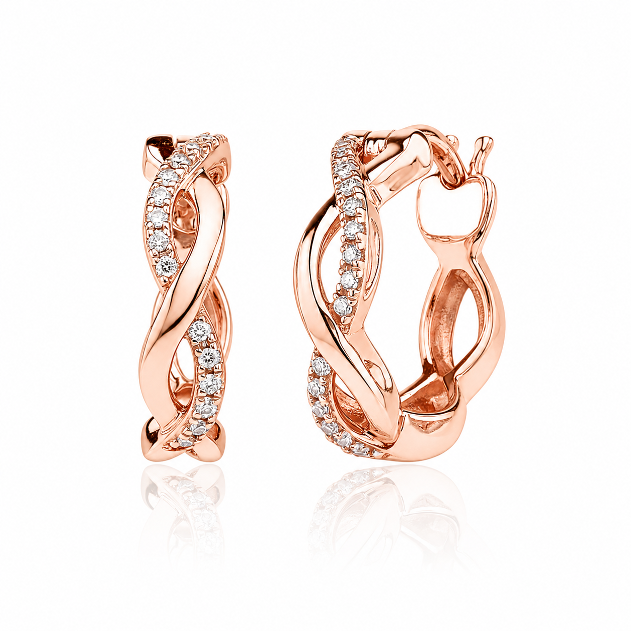 Twistweave Diamond Hoops