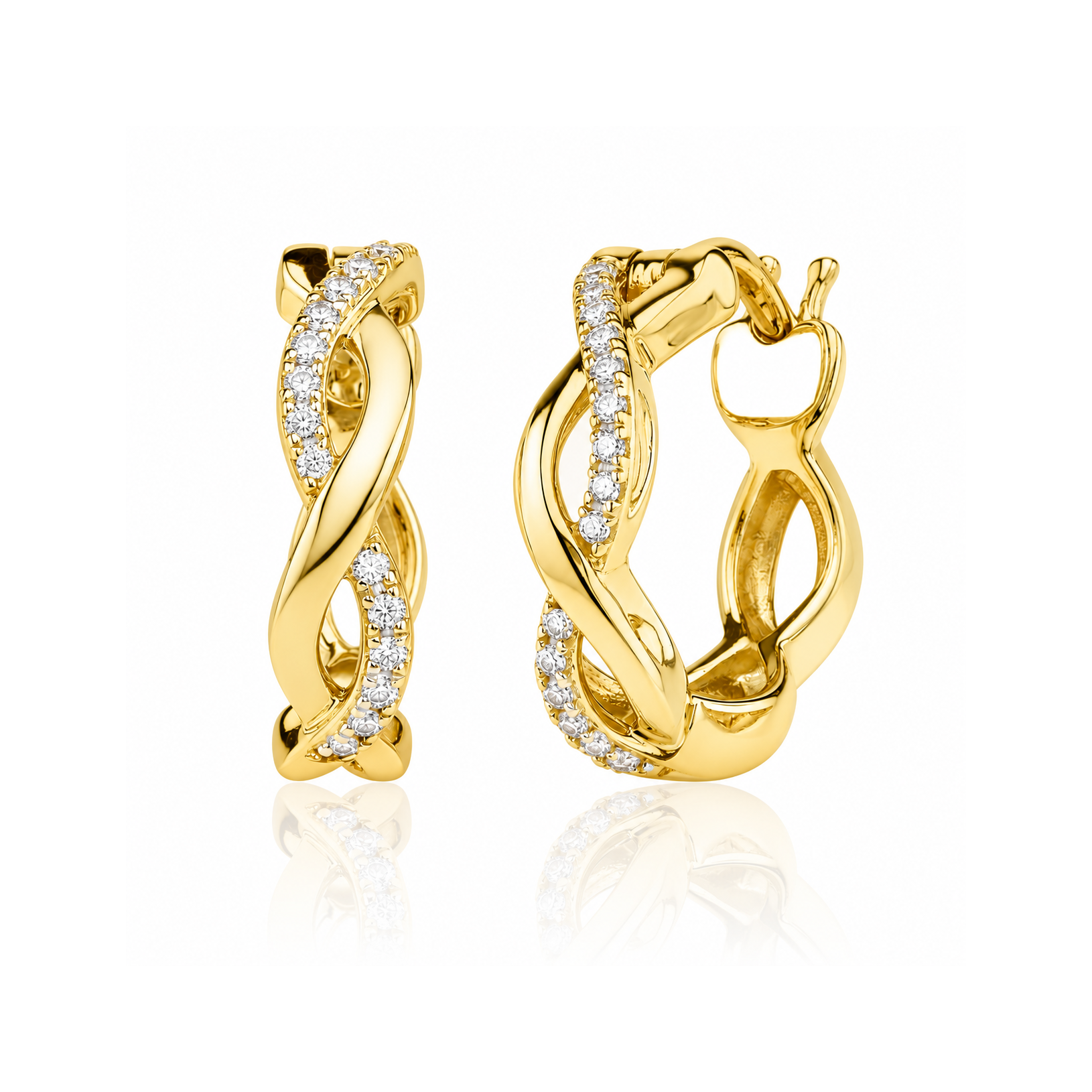Twistweave Diamond Hoops