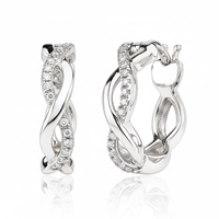 Twistweave Diamond Hoops
