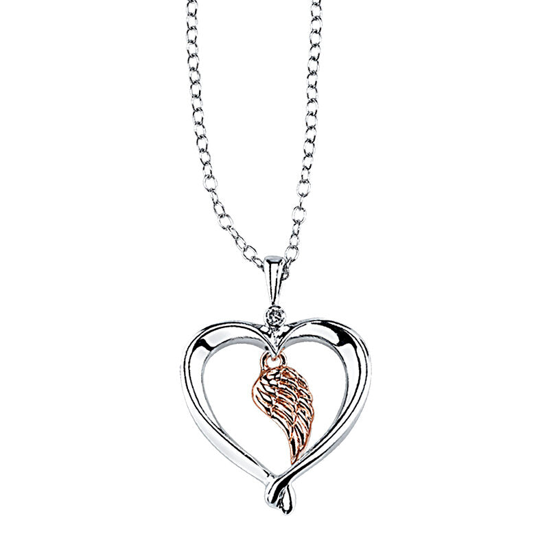 Kissing Hearts® Angel Embrace Heart Pendant