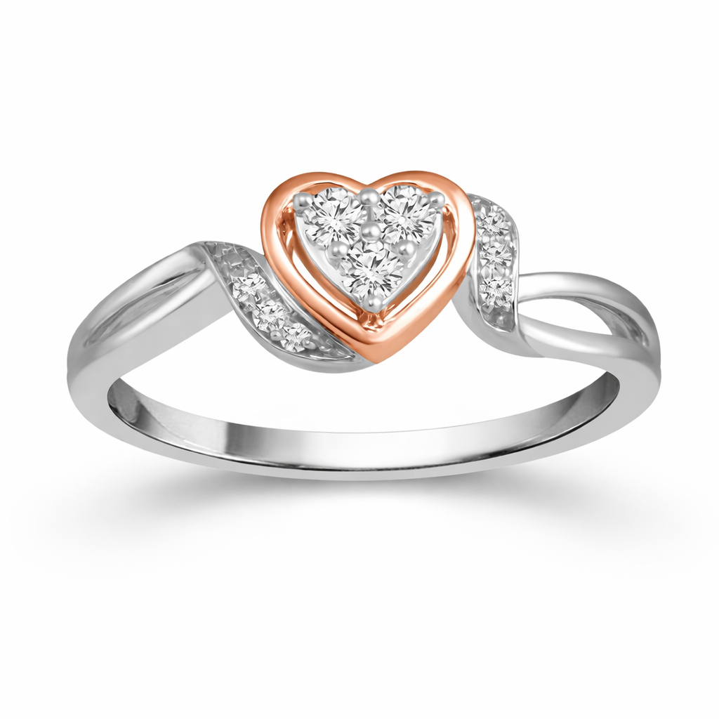 Cherished Heart Round Diamond Promise Ring