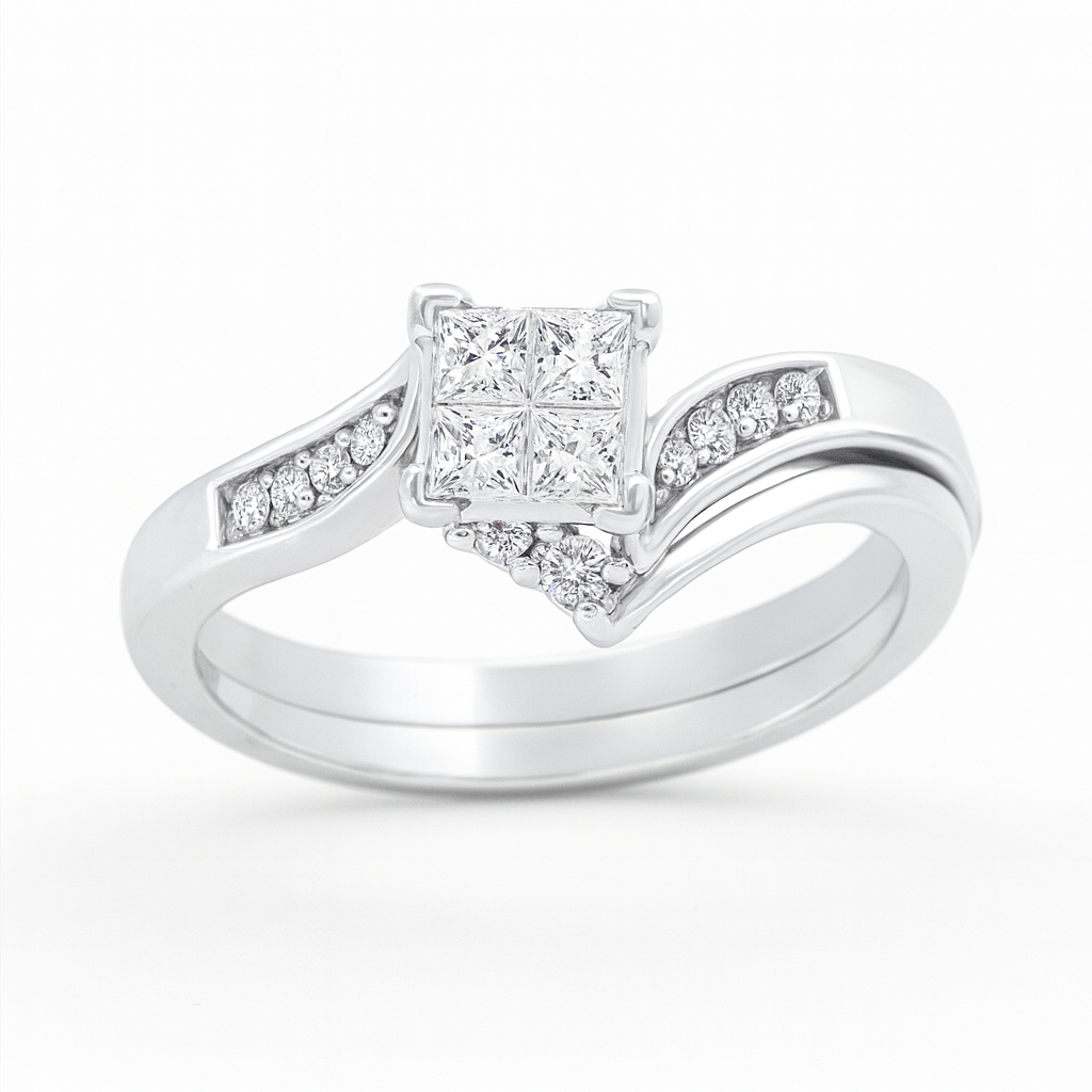 Princess Cut Mosaic Embrace Bridal Set