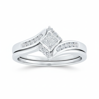 Mosaic Embrace Princess Cut Bridal Set