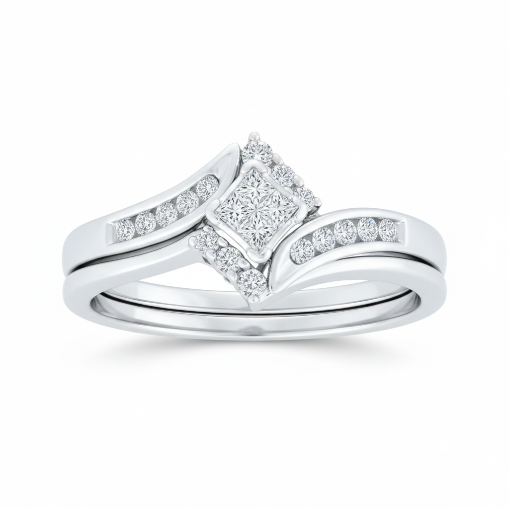 Mosaic Embrace Princess Cut Bridal Set