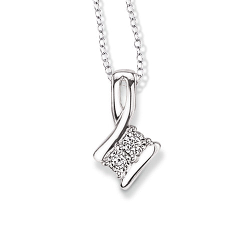 Silver Twin Diamond Pendant