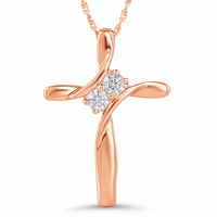 Diamond Drift Cross Pendant