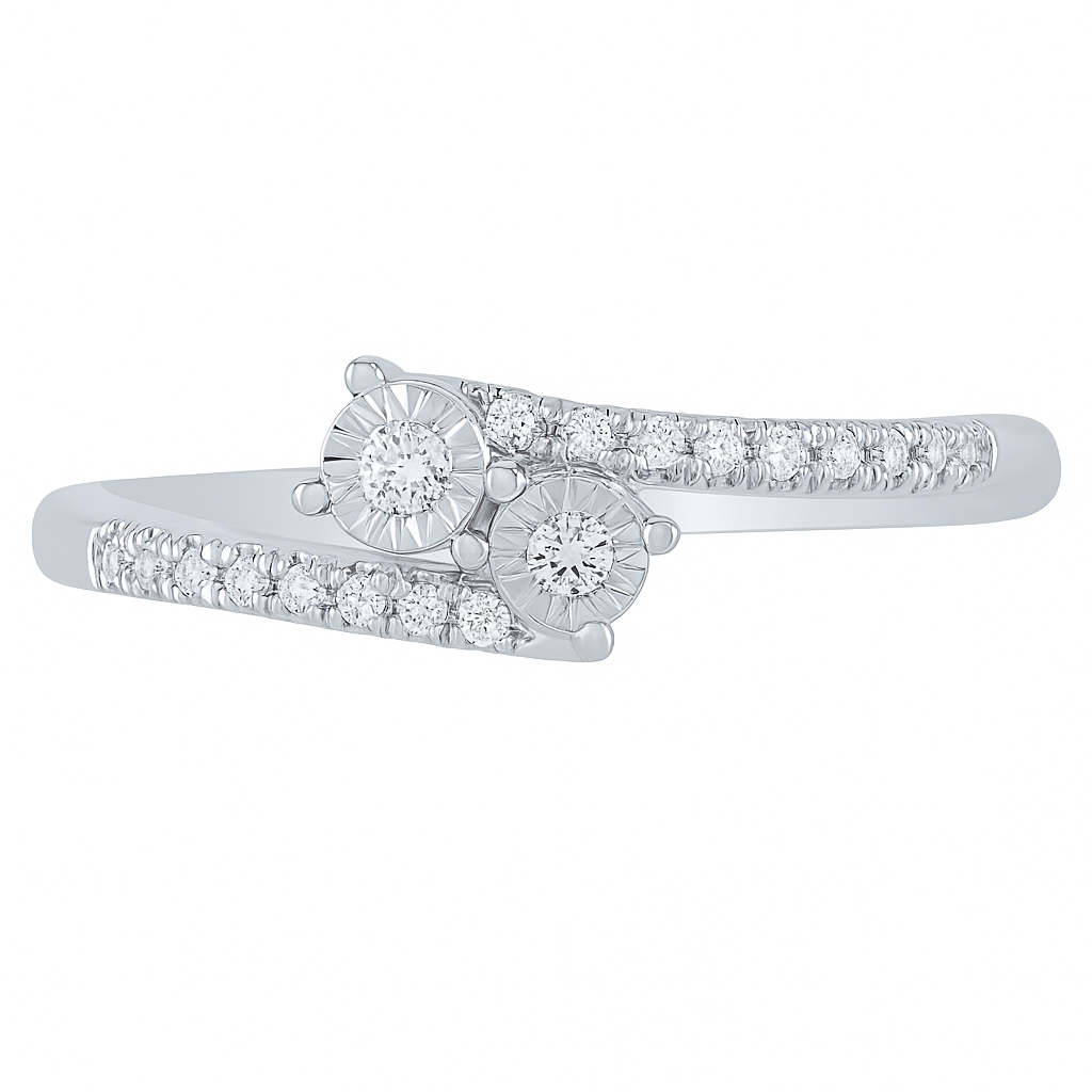 Twin Spark Round Diamond Ring