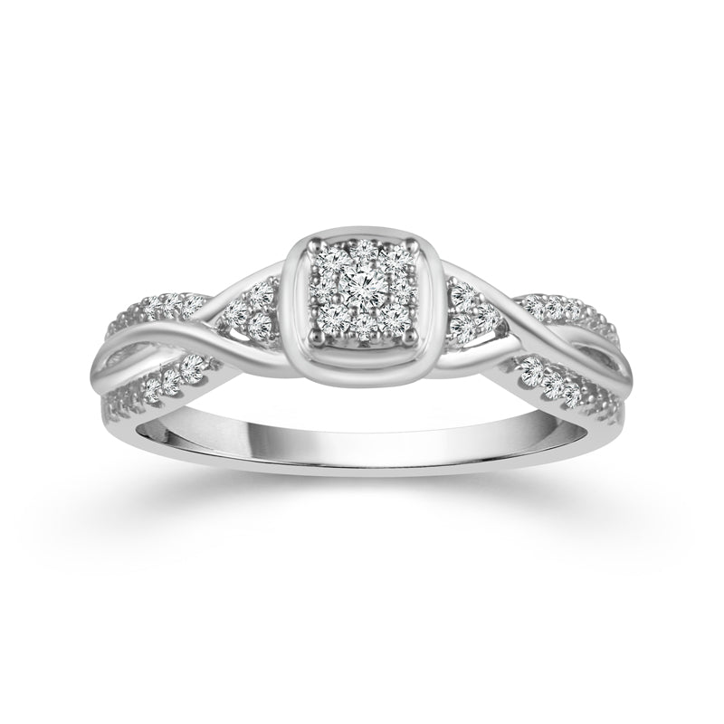 Bound by Love Round Diamond Crossover Promise Ring