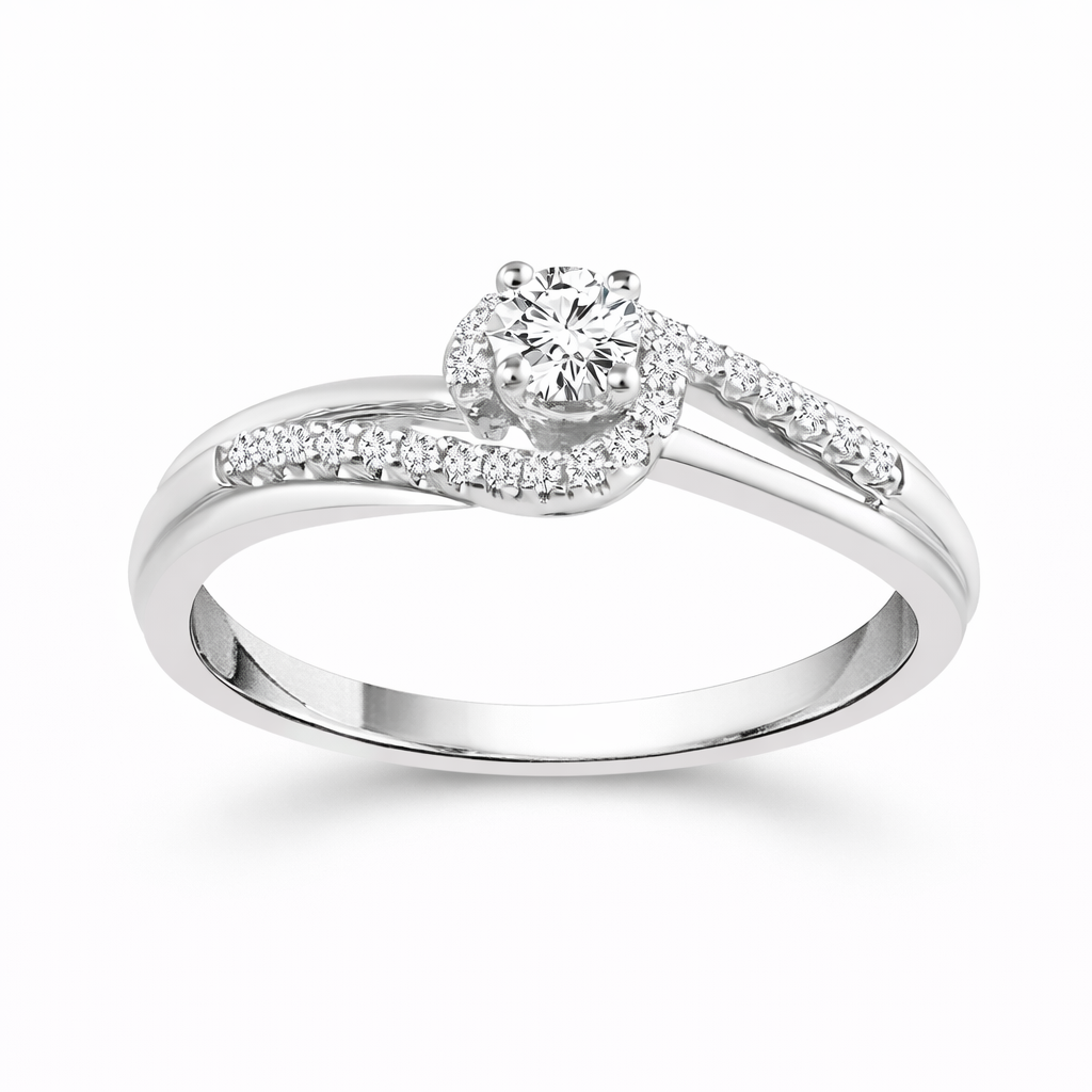 Swirling Devotion Round Diamond Promise Ring