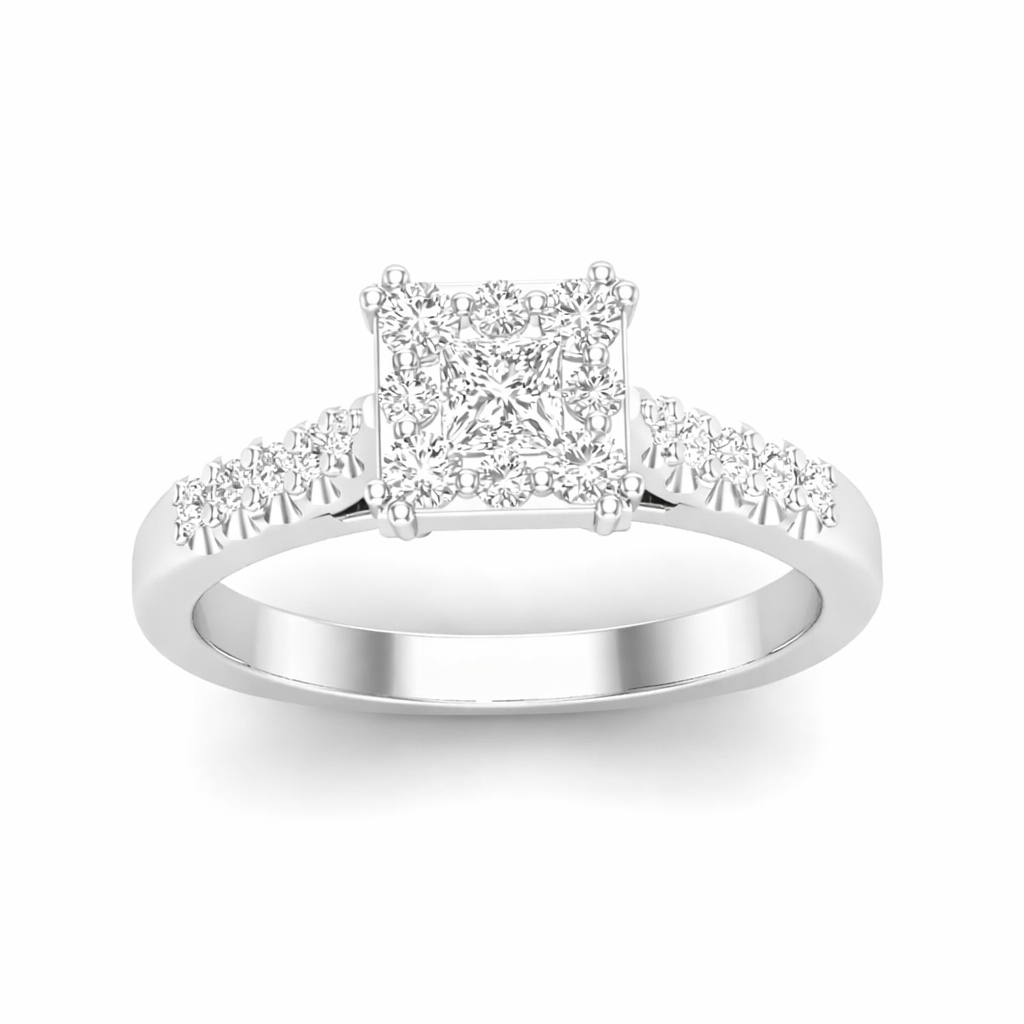 Love Story® Radiant Illusion Princess Cut Diamond Bridal Set