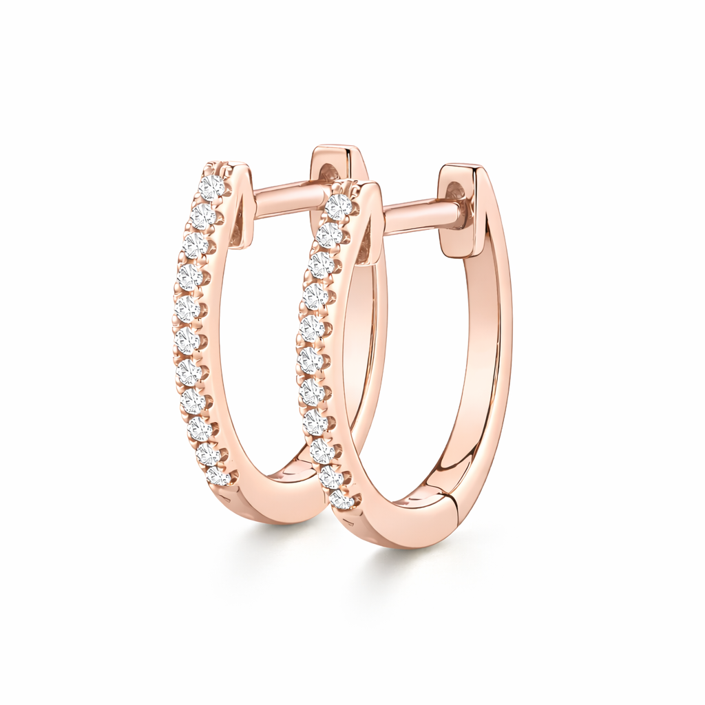 Shy Creation® Petite Pavé Classic Hoops