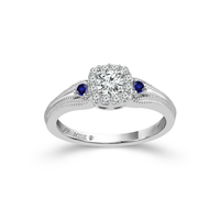 Love Story® Sapphire Embrace Round Diamond Engagement Ring