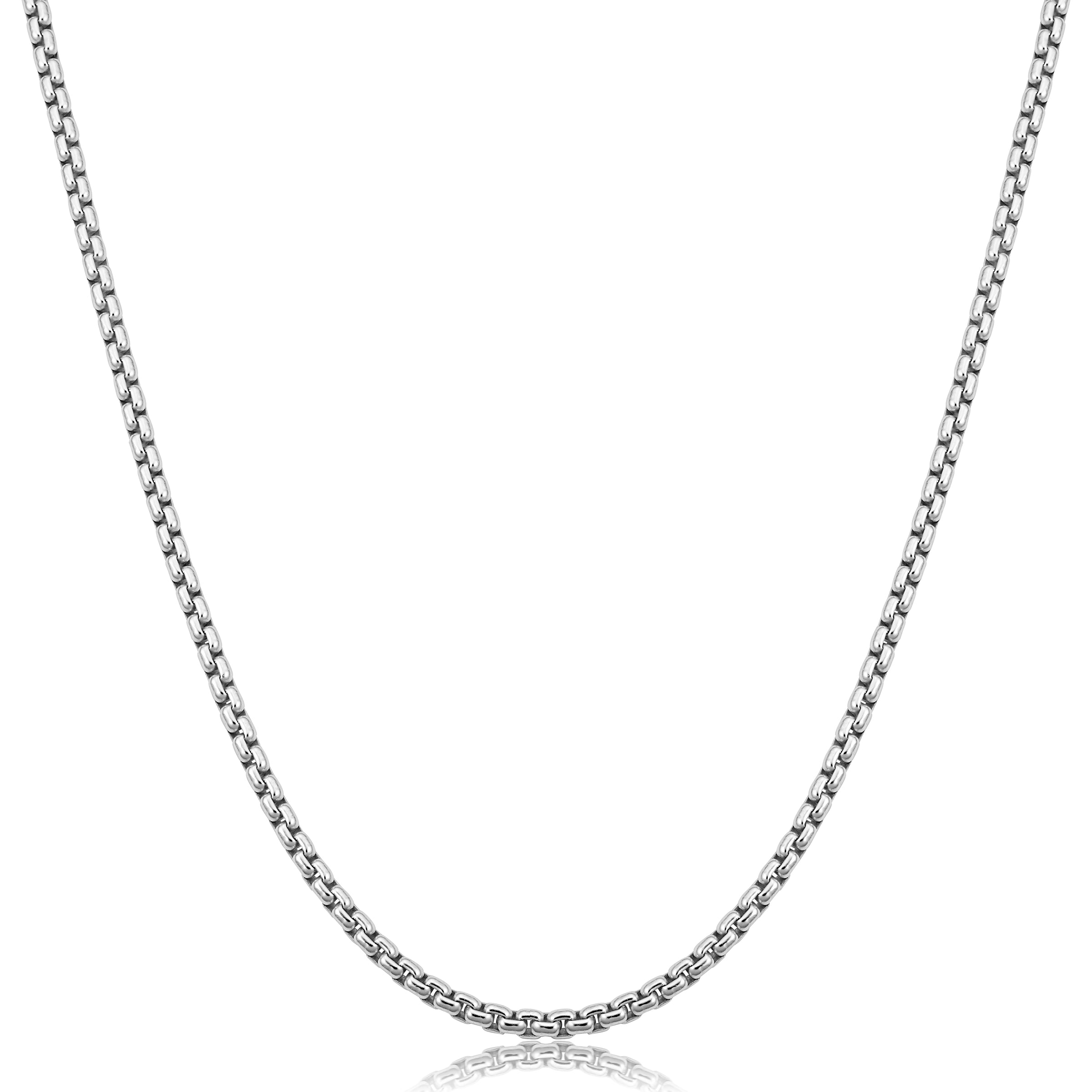 Silky Silver Round Box Chain