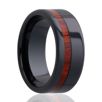 Heavy Stone® Blood Wood Pinstripe Ceramic Men's Band