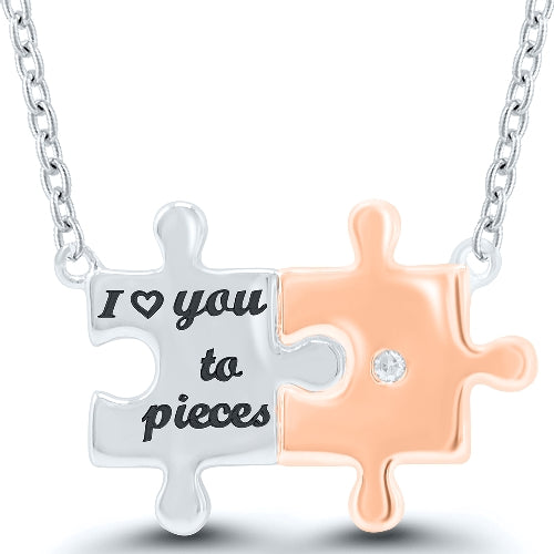 Diamond Puzzle Piece Pendant