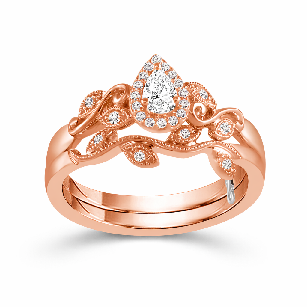 Two Hearts® Garden of Devotion Pear Diamond Bridal Set