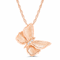 Diamond Drift Butterfly Pendant