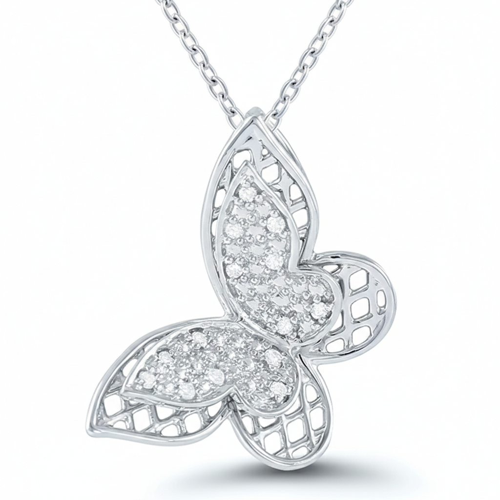 Lattis Weave Butterfly Pendant