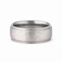Heavy Stone® 8mm Hammered Edge Tungsten Men’s Band
