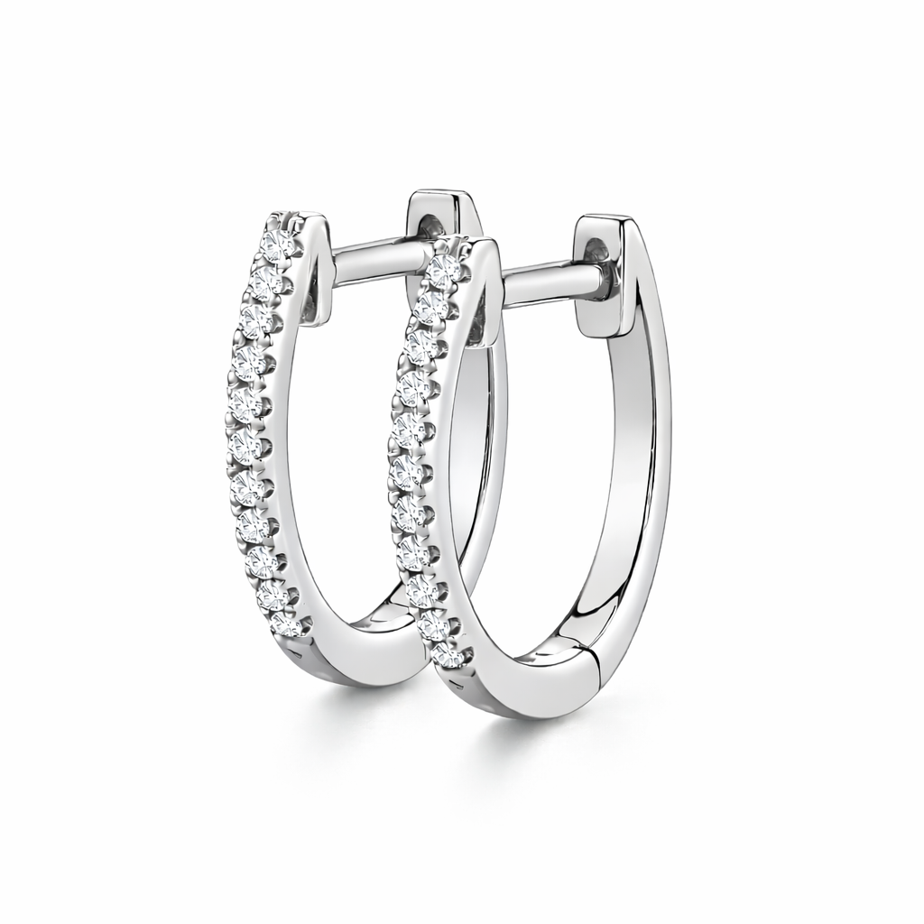Shy Creation® Petite Pavé Classic Hoops