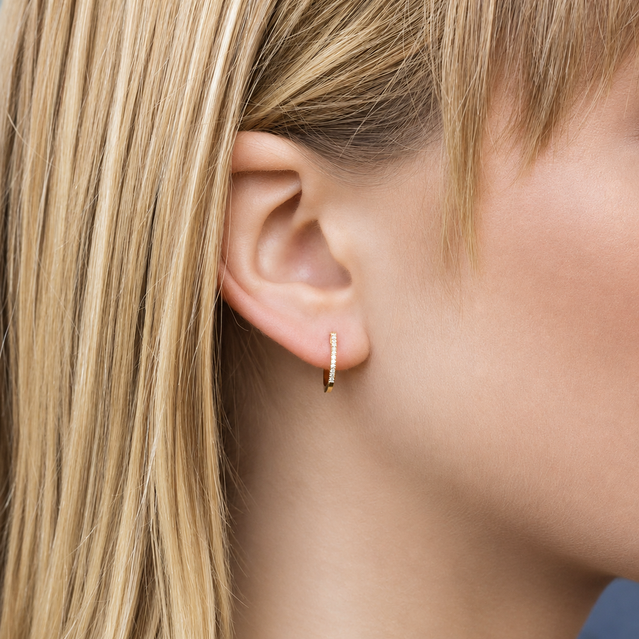Shy Creation® Petite Pavé Classic Hoops