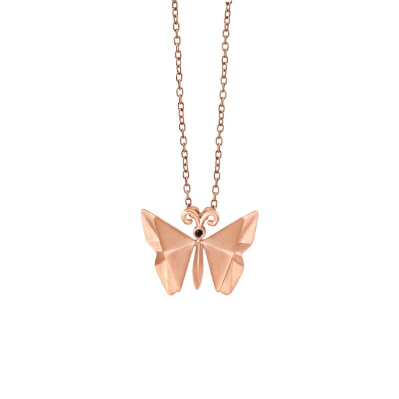 Origami Rose Butterfly Pendant
