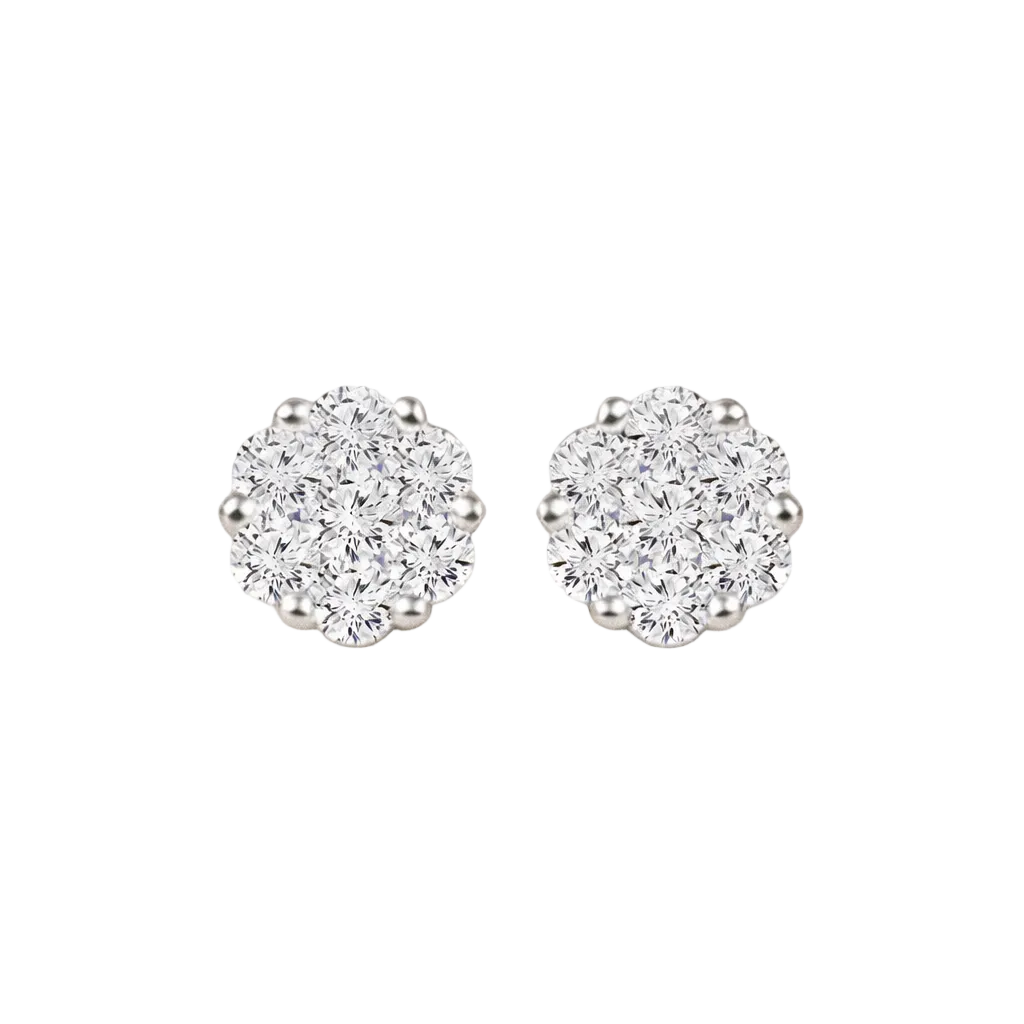Frosted Bloom Diamond Studs