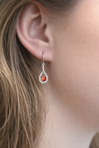 Emberdrop Garnet Twist Earrings