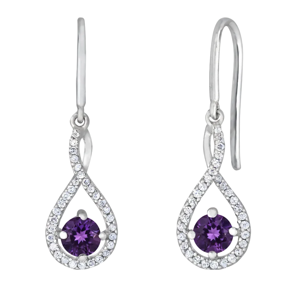 Wysteriadrop Amethyst Twist Earrings