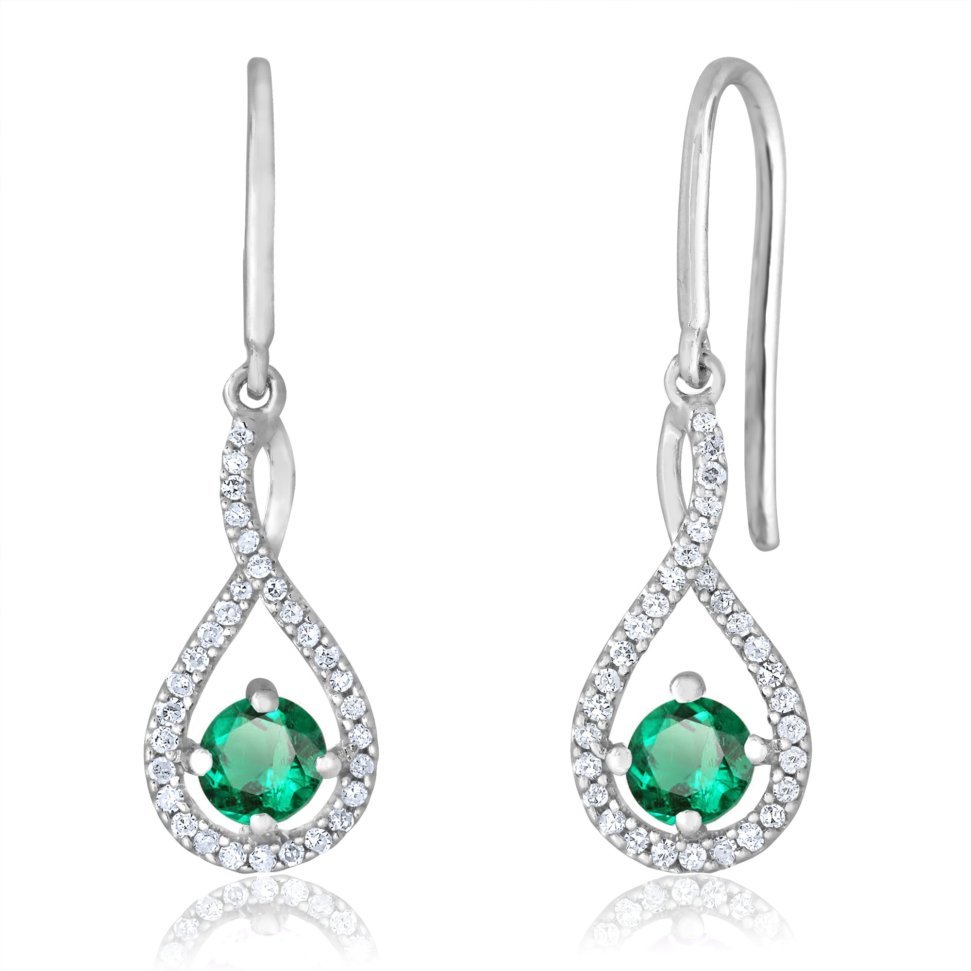 Cascadedrop Emerald Twist Earrings