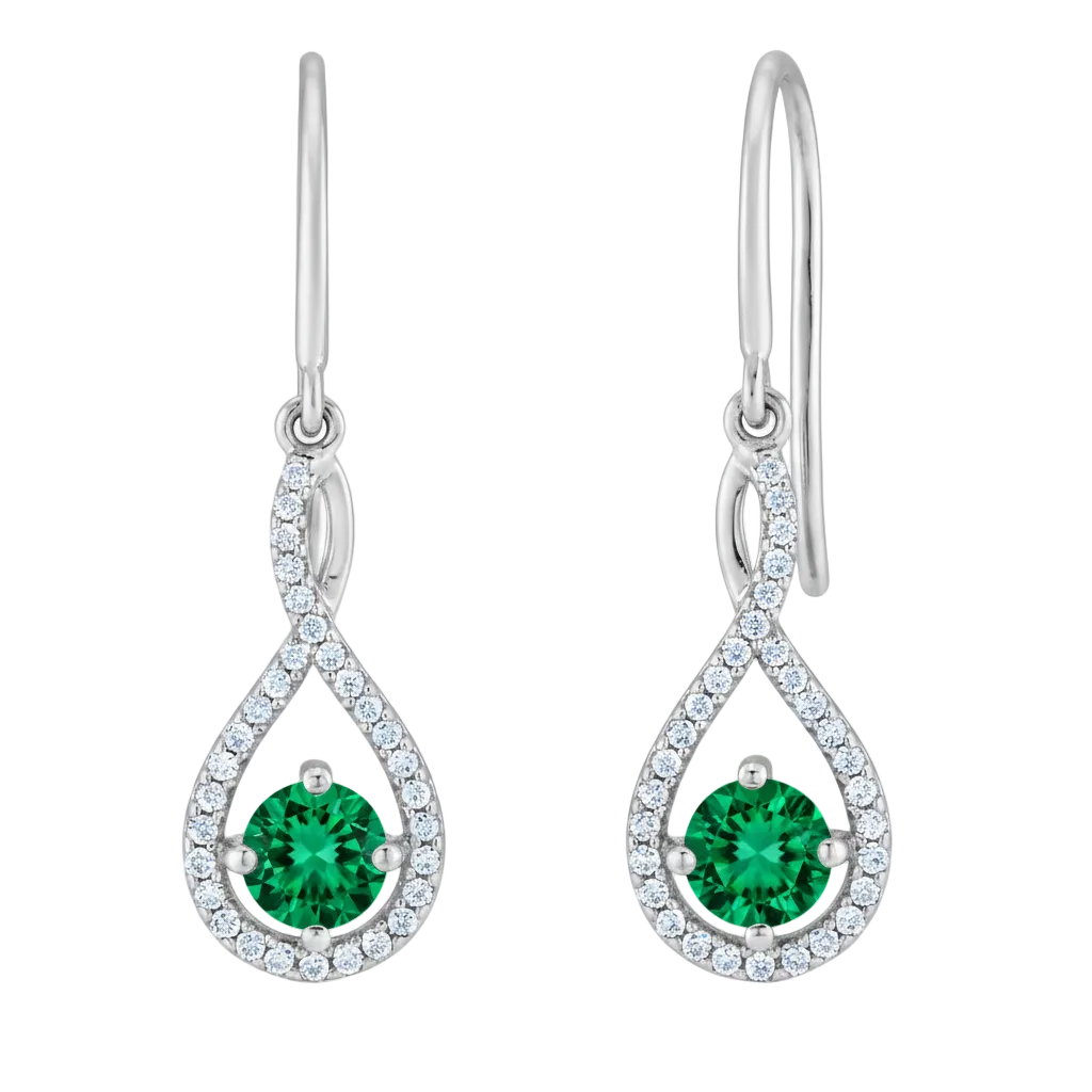 Cascadedrop Emerald Twist Earrings