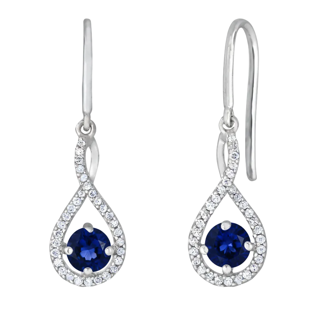 Nightdrop Sapphire Twist Earrings