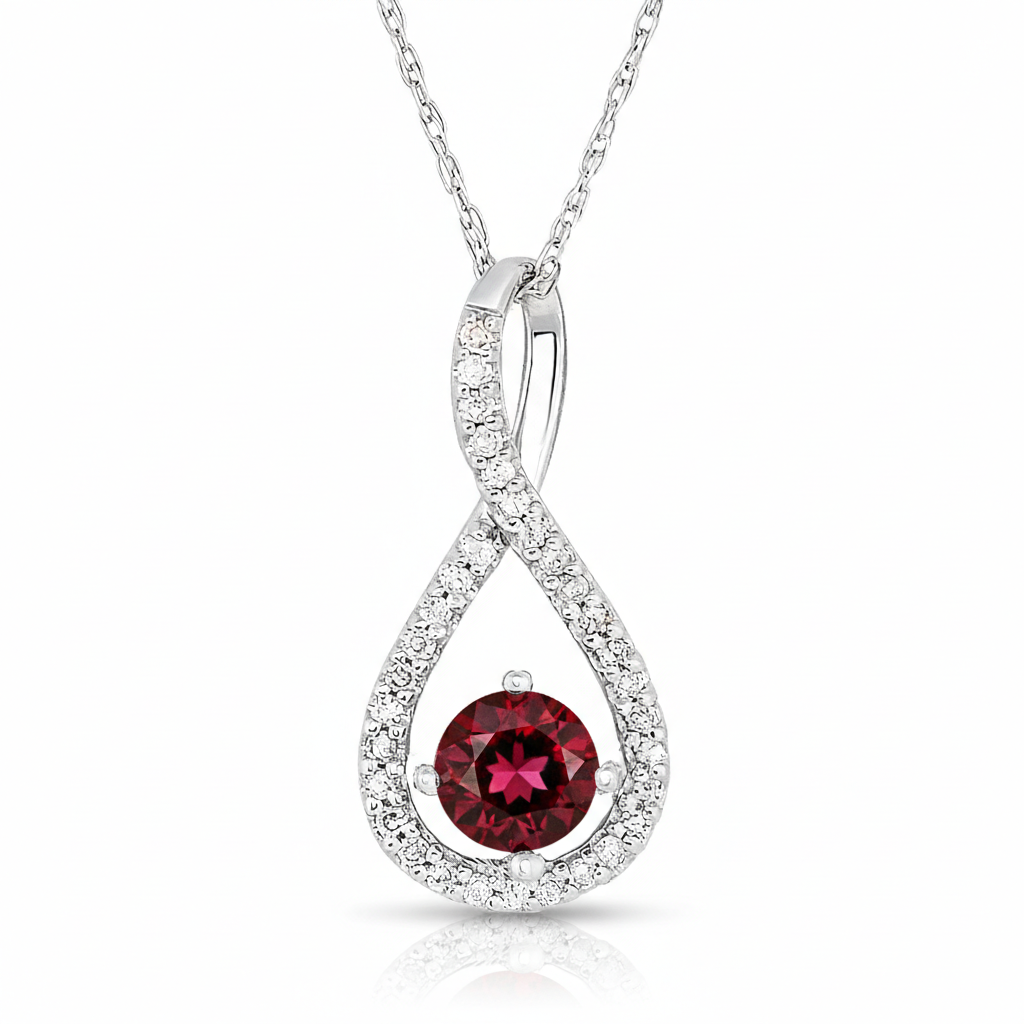 Emberdrop Garnet Twist Pendant