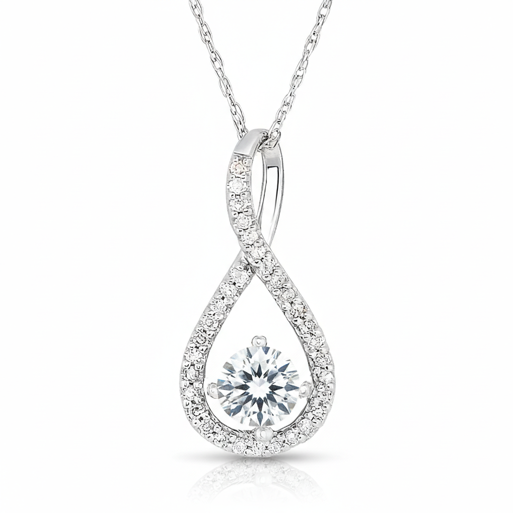 Veildrop White Topaz Twist Pendant