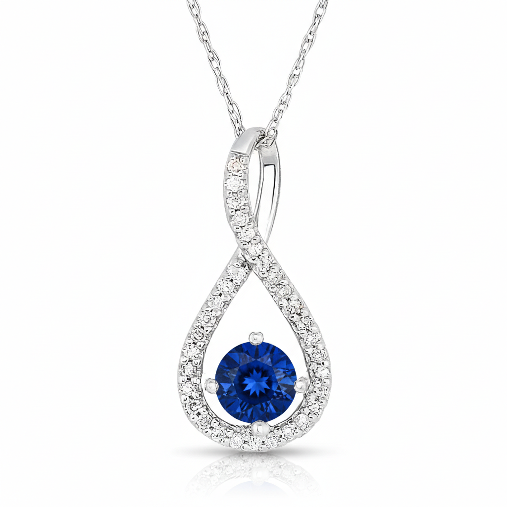 Nightdrop Sapphire Twist Pendant