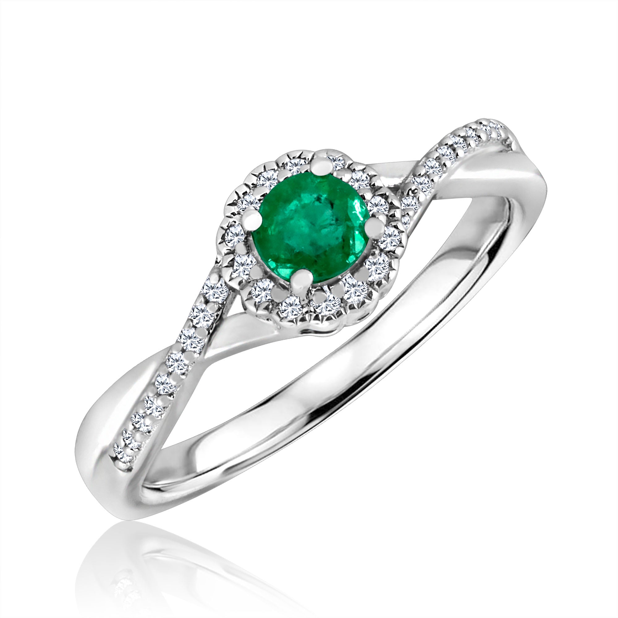 May Radiance Emerald Halo Ring