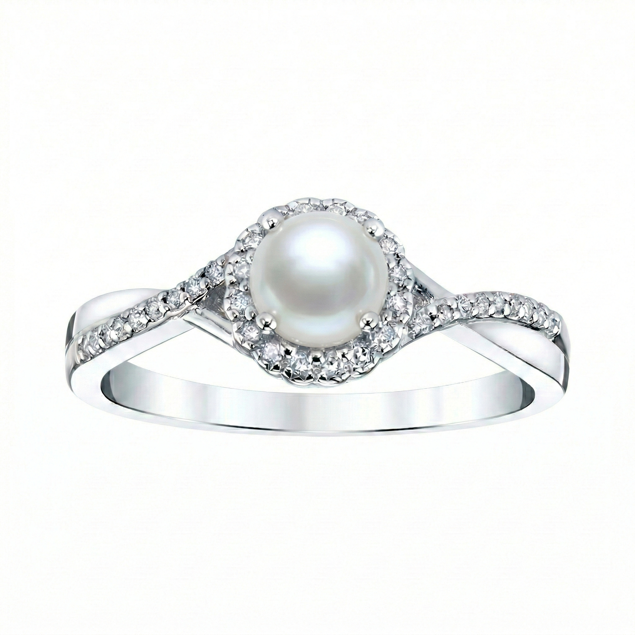 June Whisper Pearl Halo Ring
