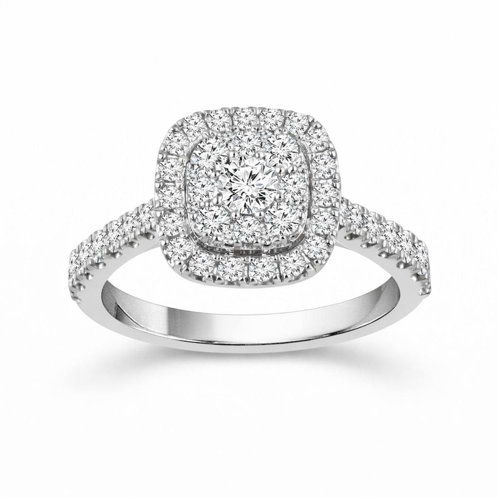 Two Hearts® Boundless Light Round Diamond Cushion Engagement Ring