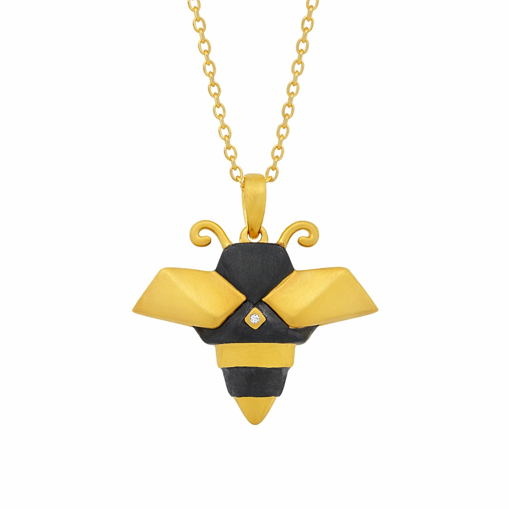Origami Bumble Bee Pendant