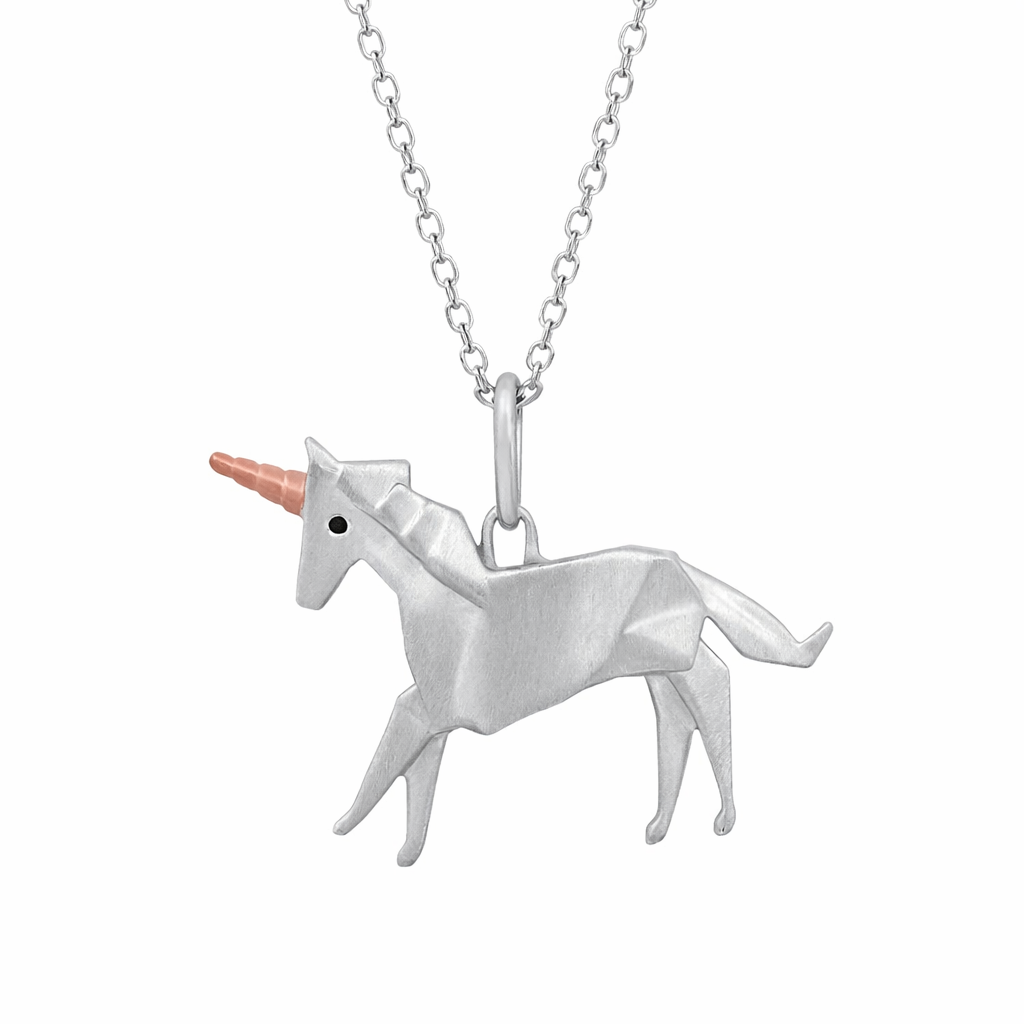 Origami Unicorn Pendant