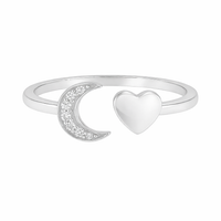 Moonlit Heart Ring
