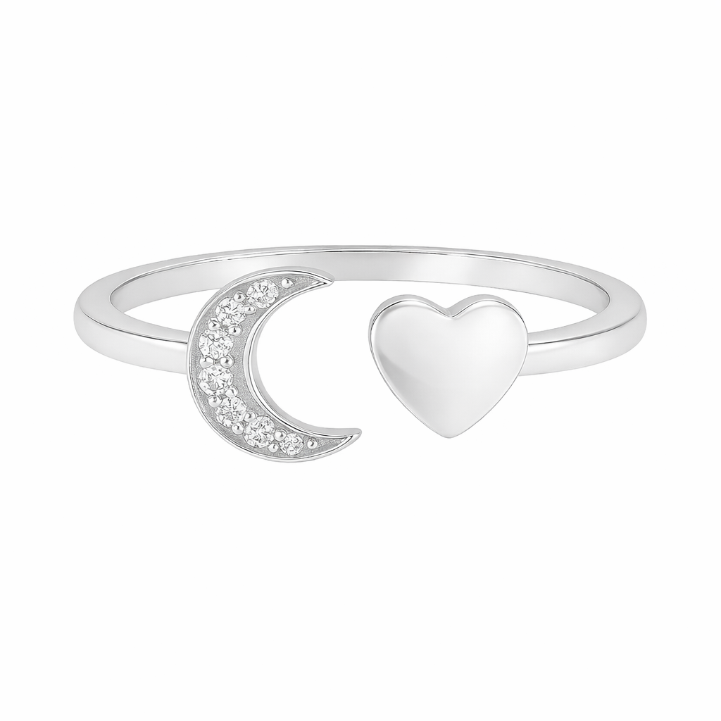 Moonlit Heart Ring