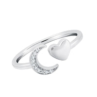 Moonlit Heart Ring